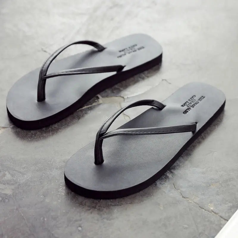 Herren Anti-Rutsch Leder Flip Flops Sommer