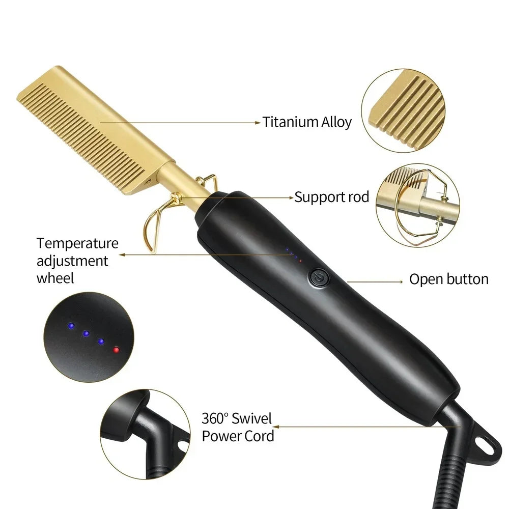 Hair Straightener Brush Curling Iron