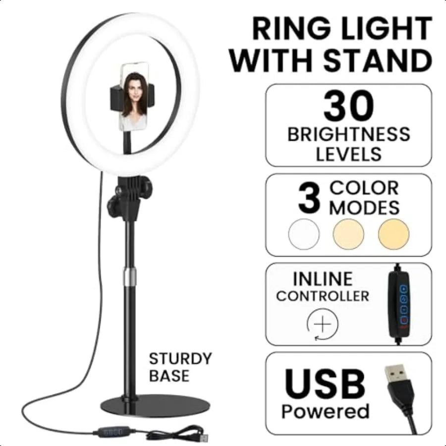 Evershop Schreibtisch-Ringlicht mit Telefonhalterung