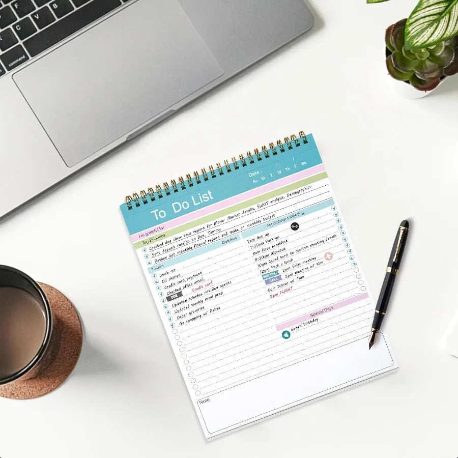 Spiral To-Do List Notepad Daily 52 Sheets