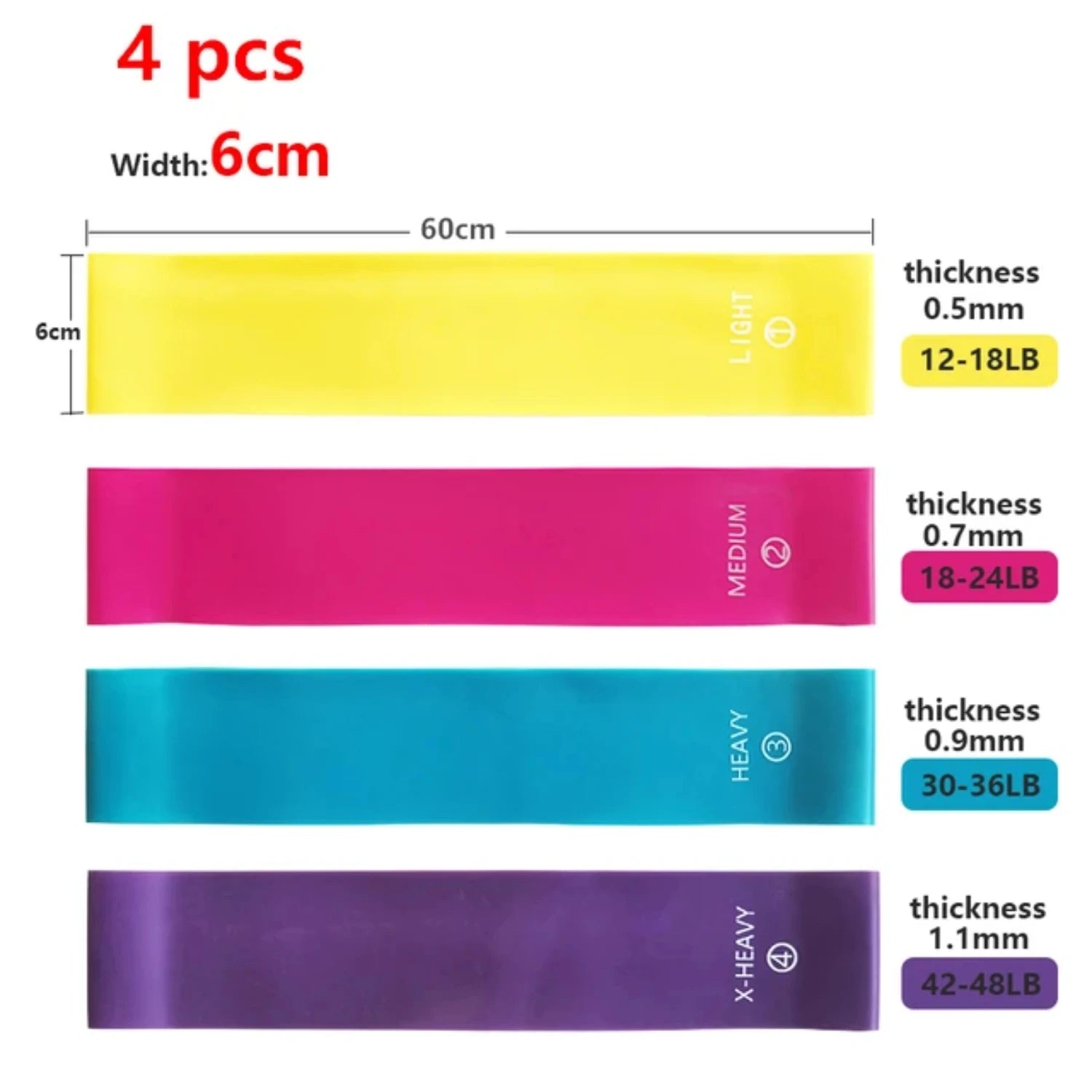 60 cm elastisches Widerstandsband-Set