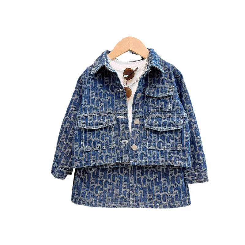Baby Girl Denim Jacket Skirt Set