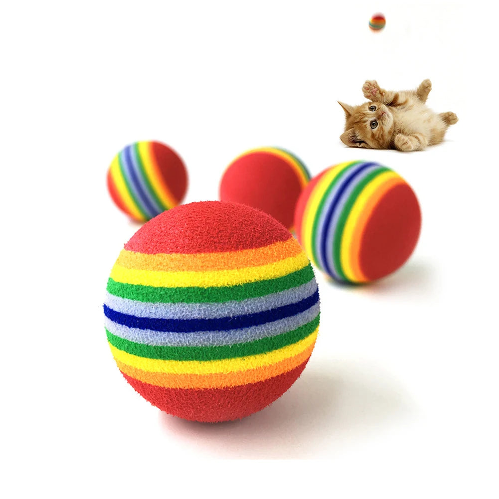 Rainbow Striped Pet Chewing Ball Toy