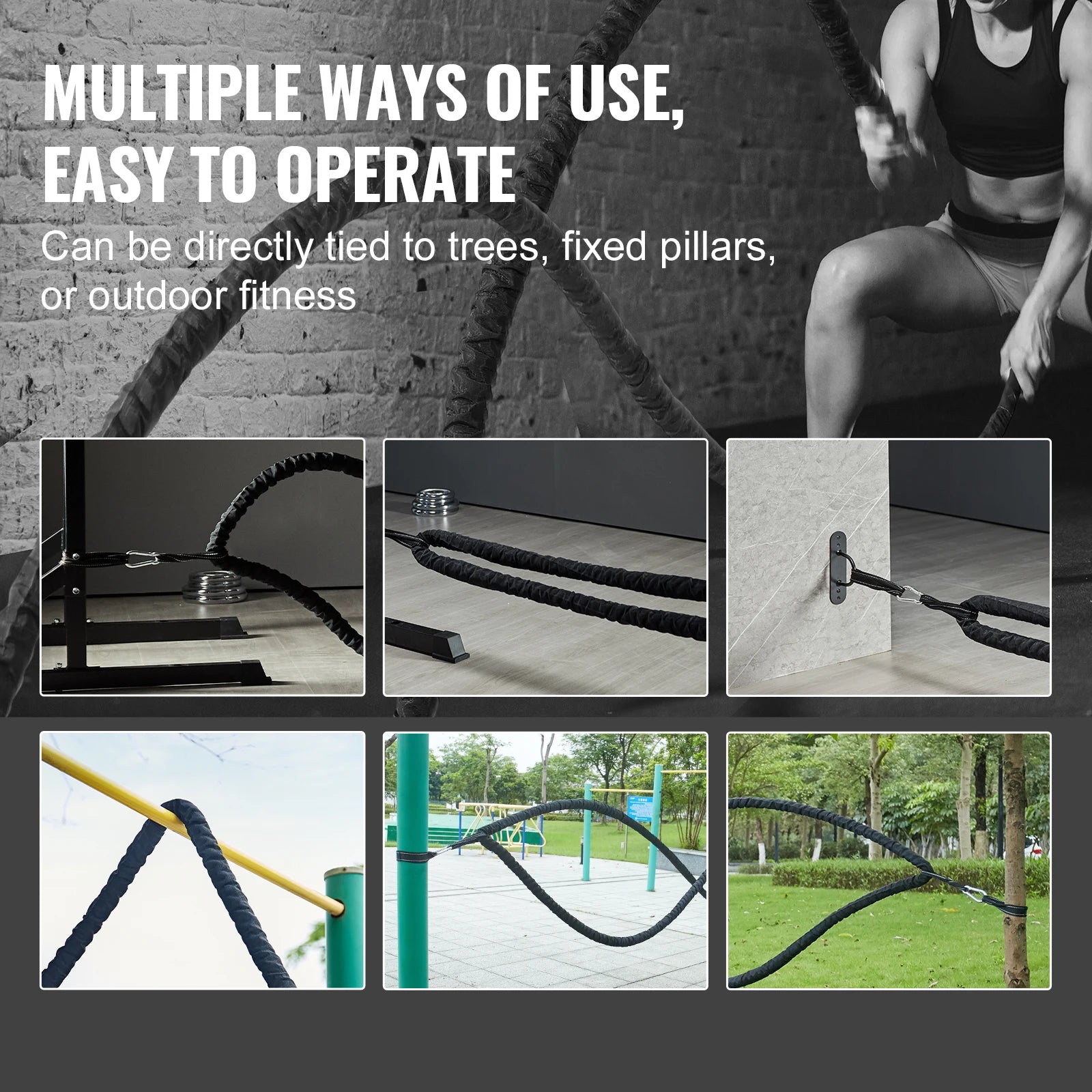 VEVOR Battle Rope mit Ankerhülse