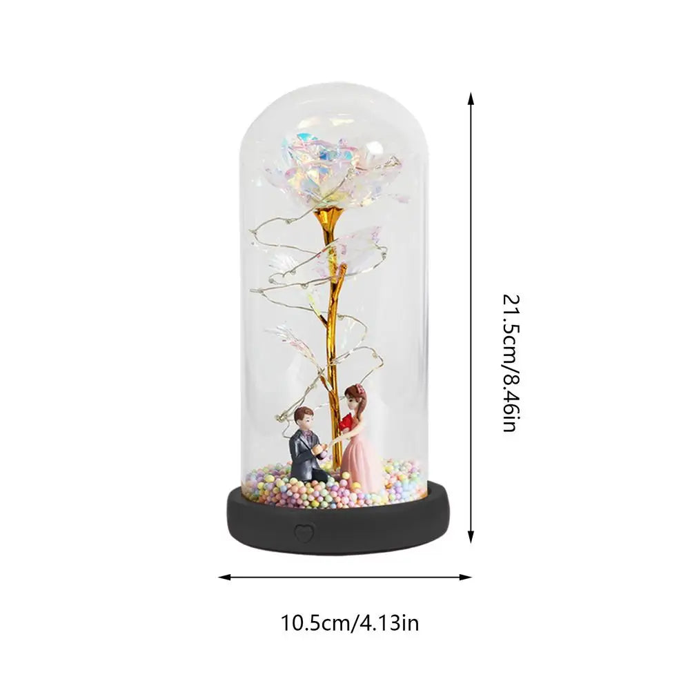 Beauty & Beast LED Rose Glass Dome Gift