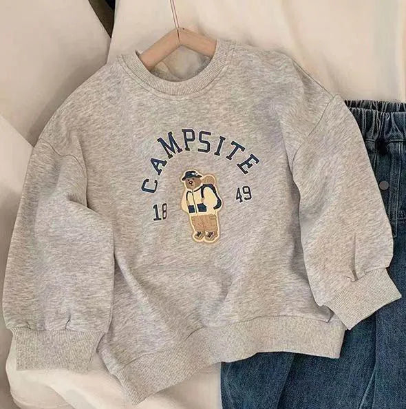 Bear Print Boys Sweatshirt – Autumn
