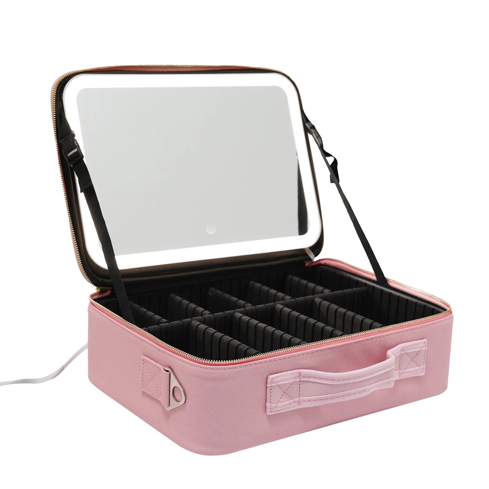 Schwarz-pinker Smart-LED-Make-up-Koffer