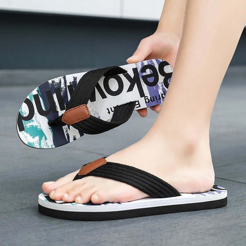 Summer Men Flip Flops Breathable Slides