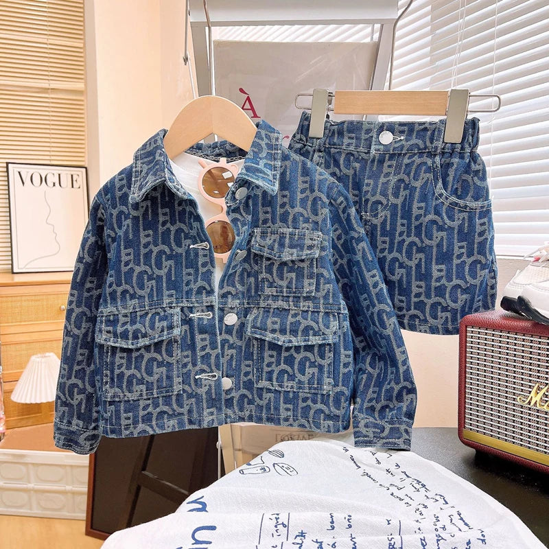 Baby Girl Denim Jacket Skirt Set