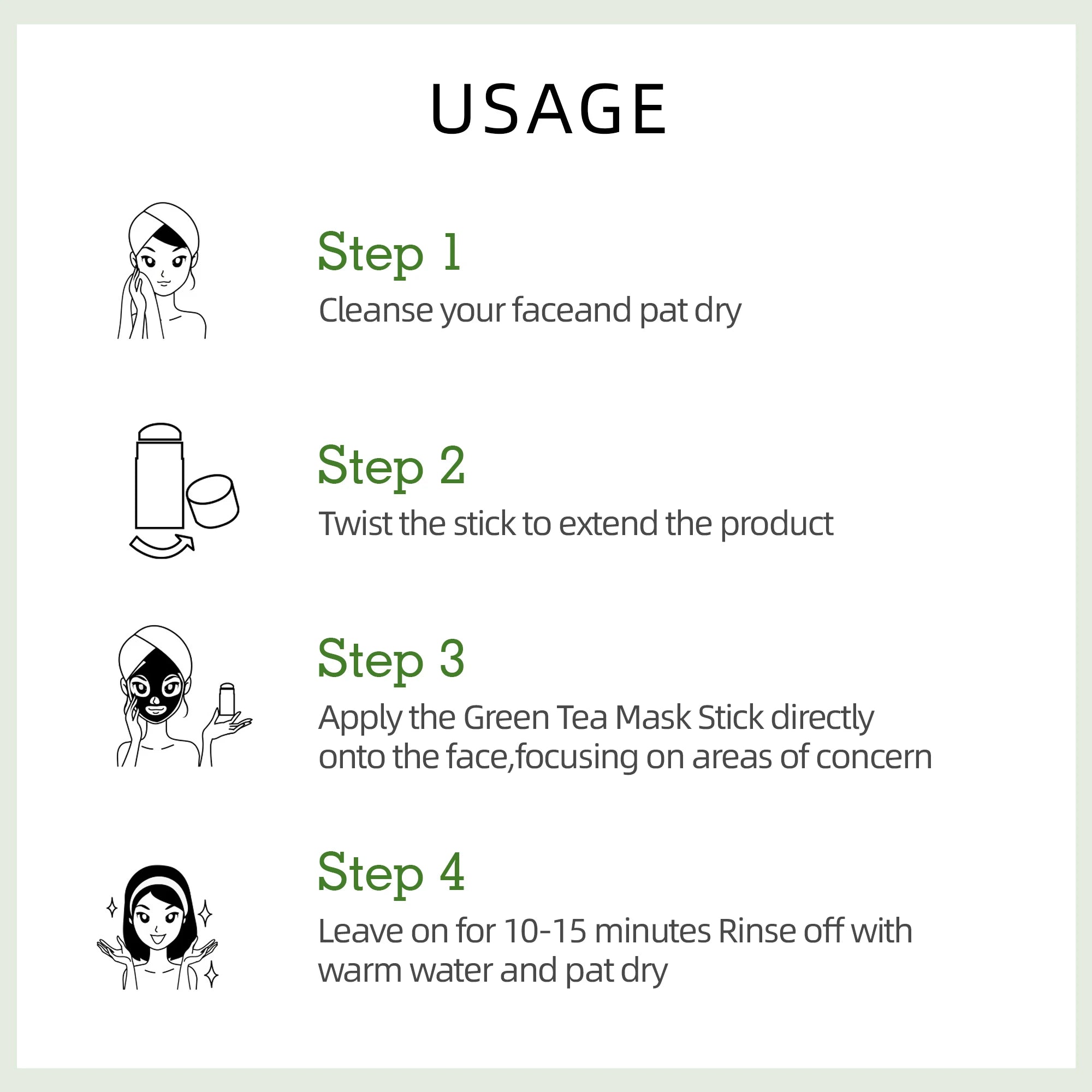 Séfralls Green Tea Solid Face Mask 3pcs