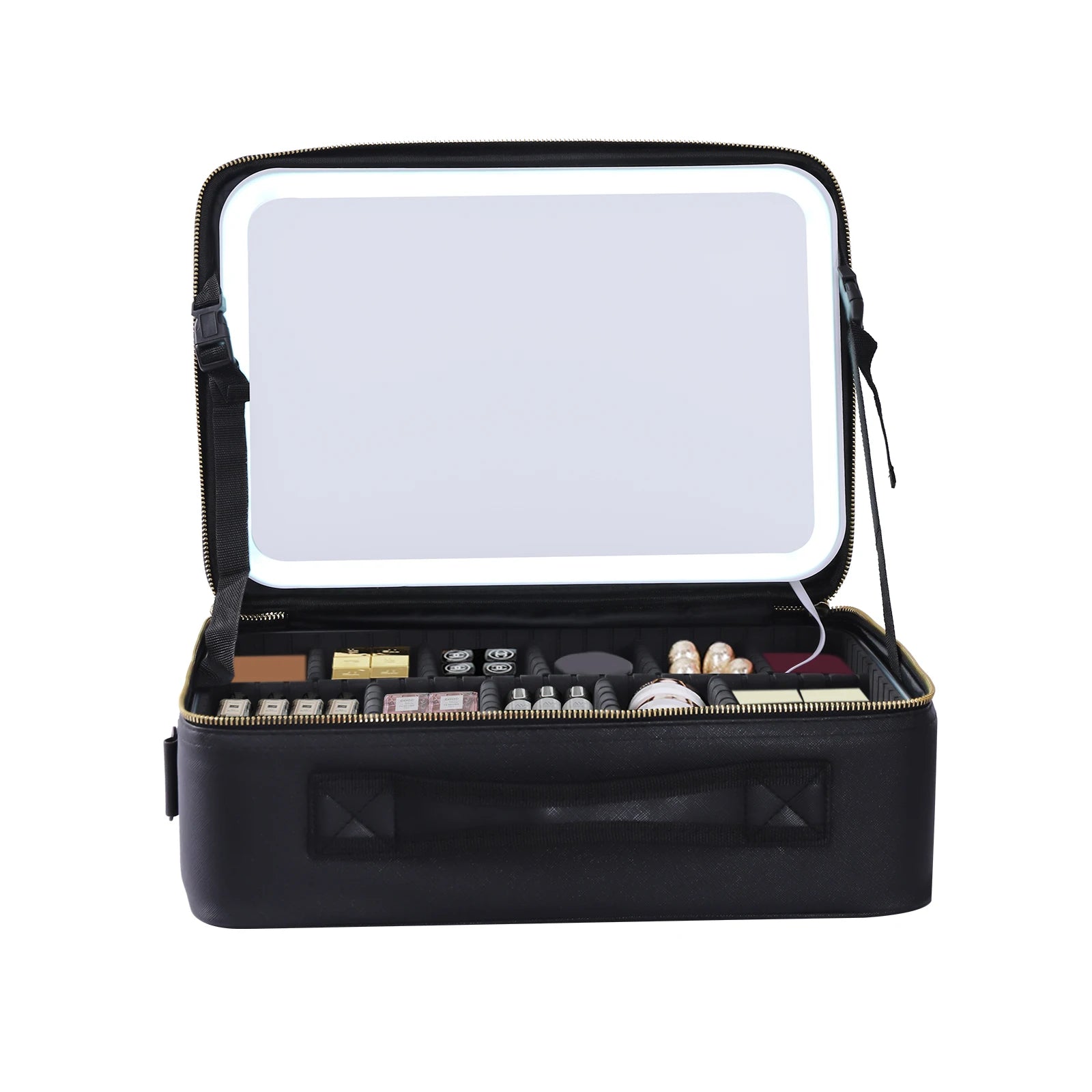 Schwarz-pinker Smart-LED-Make-up-Koffer