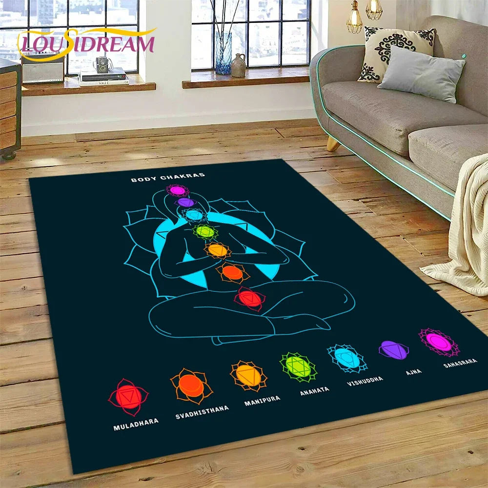 3D Rainbow Chakra Yoga Meditation Rug