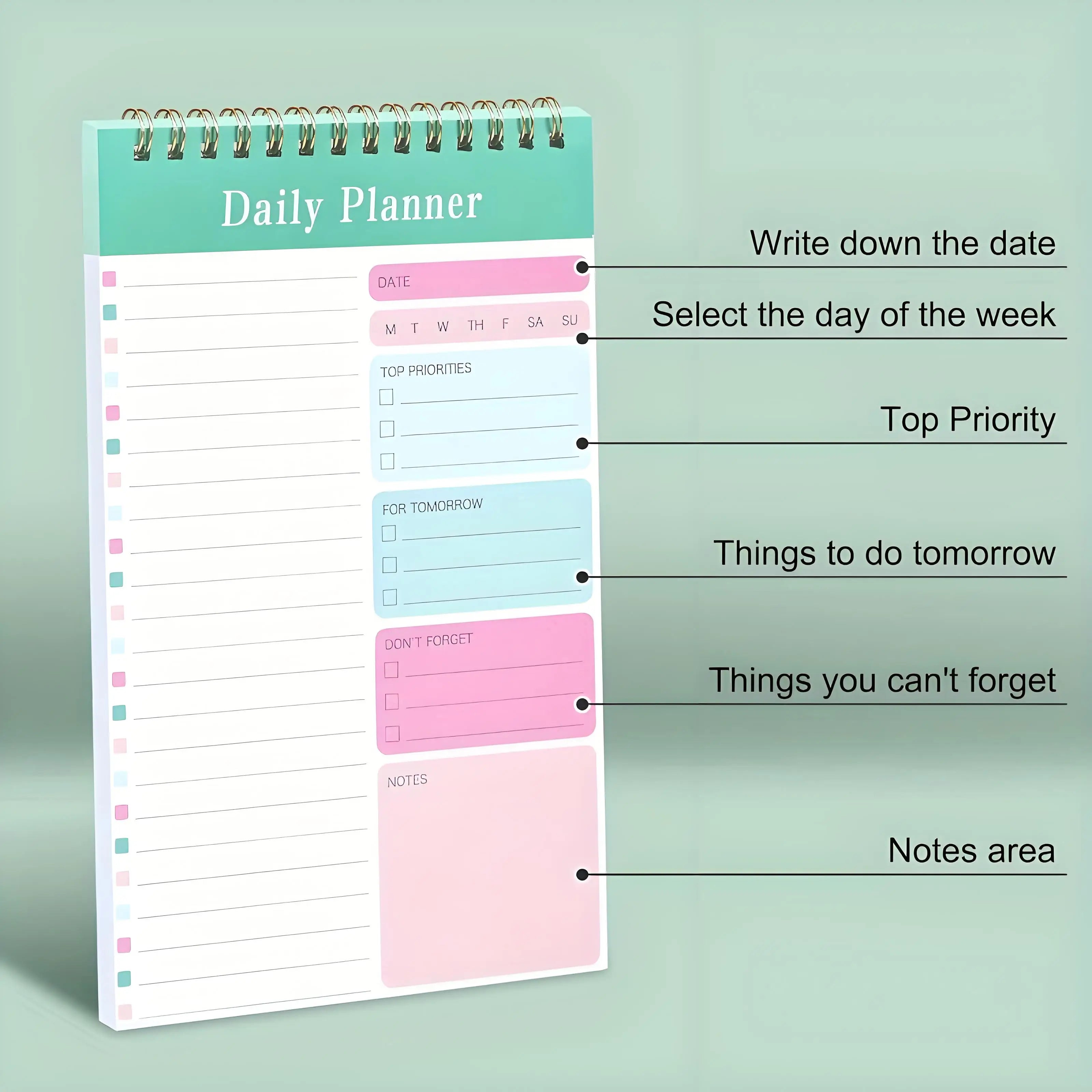 Dry-Erase Planner Pad 30 Reusable Sheets