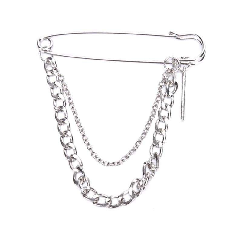 Unisex Classic Chain Pin Brooch