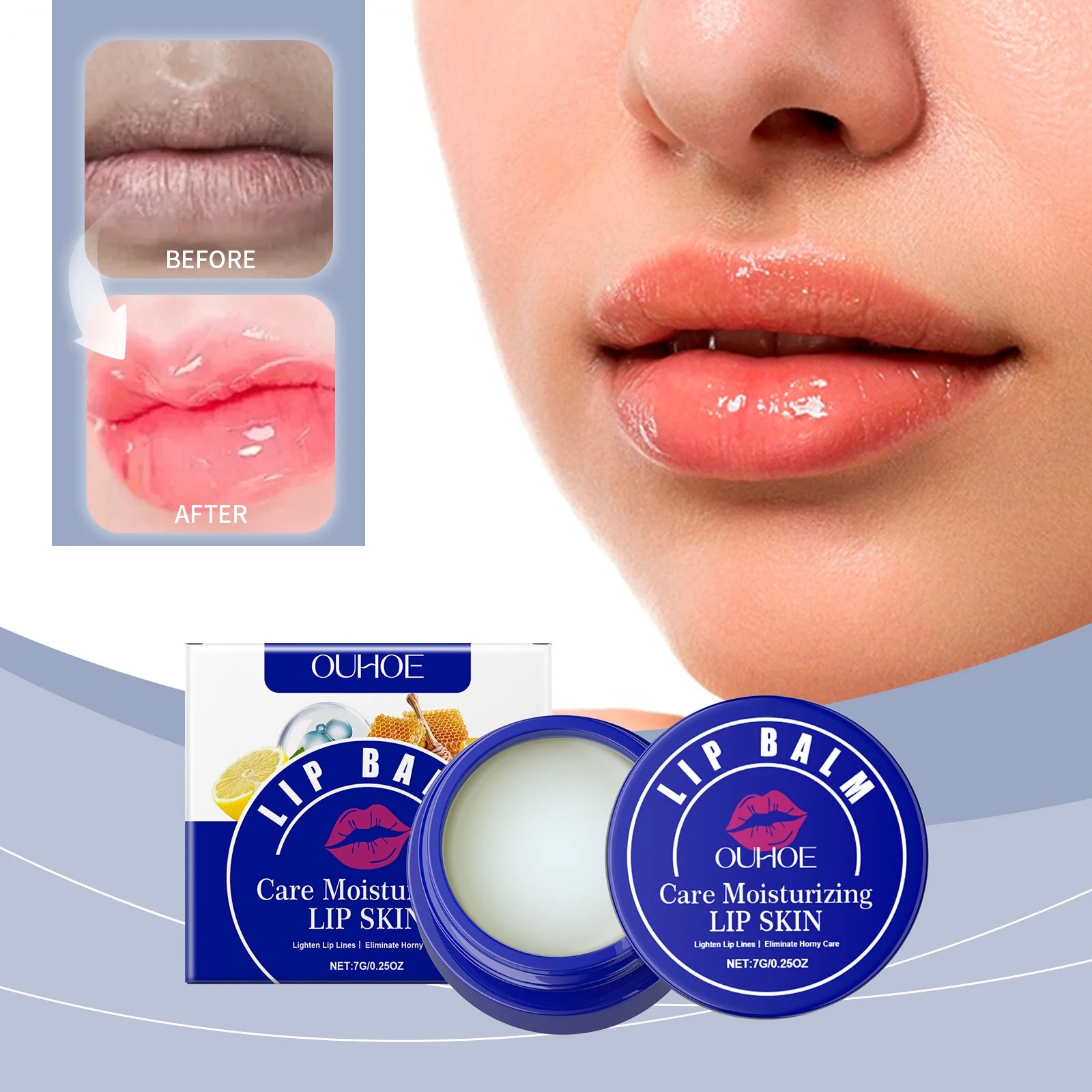 OUHOE Hydrating Lip Balm & Exfoliator