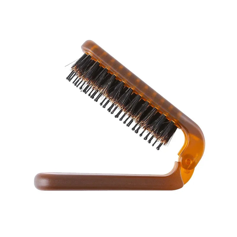Foldable Boar Bristle Hair Brush Comb