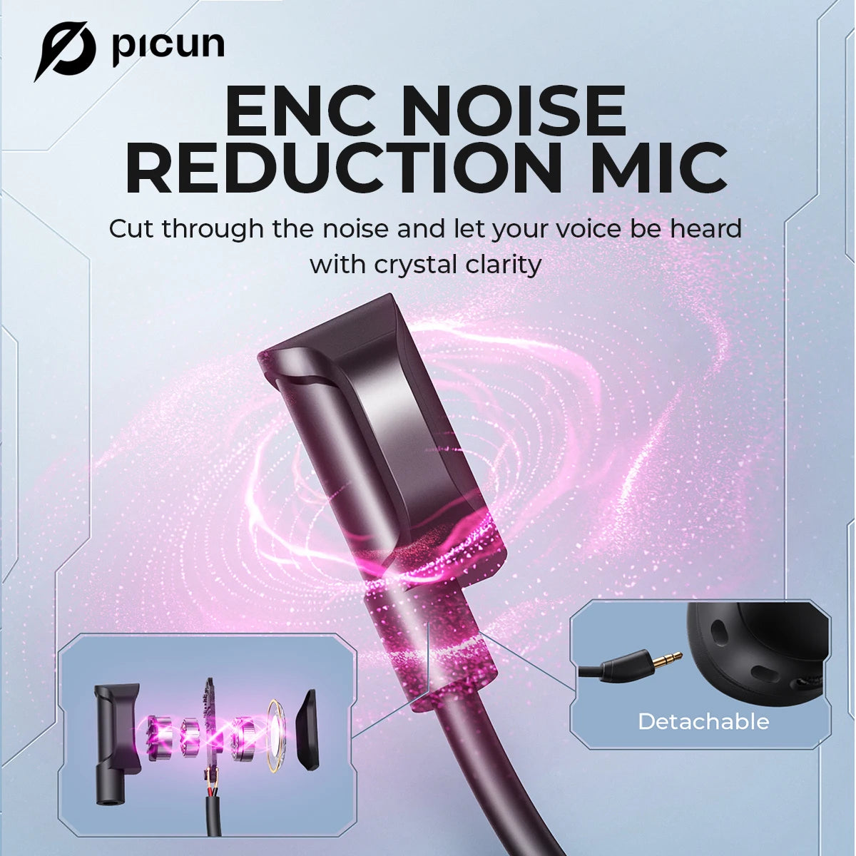 Picun G3 Wireless Gaming Headset Mic