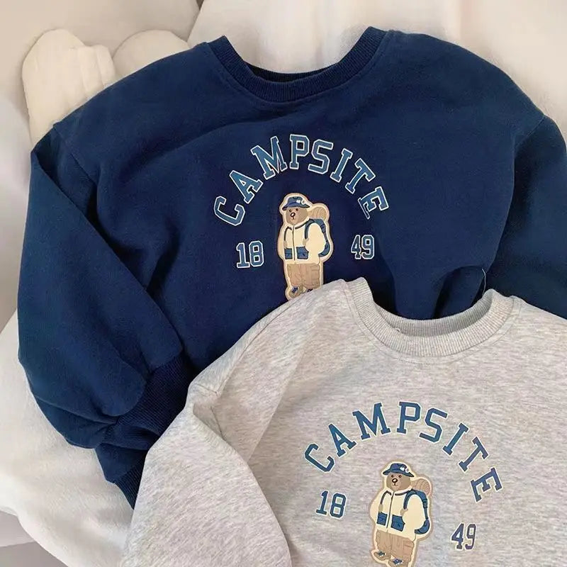 Bear Print Boys Sweatshirt – Autumn
