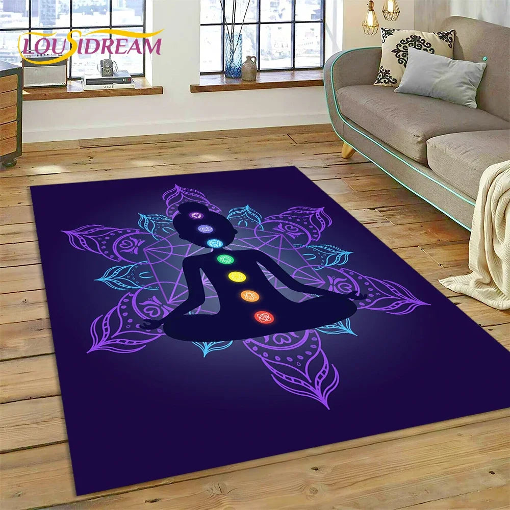 3D Rainbow Chakra Yoga Meditation Rug