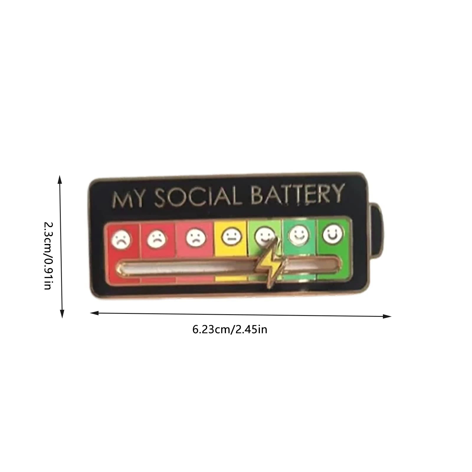 Enamel Mood Battery Brooch Pin Set