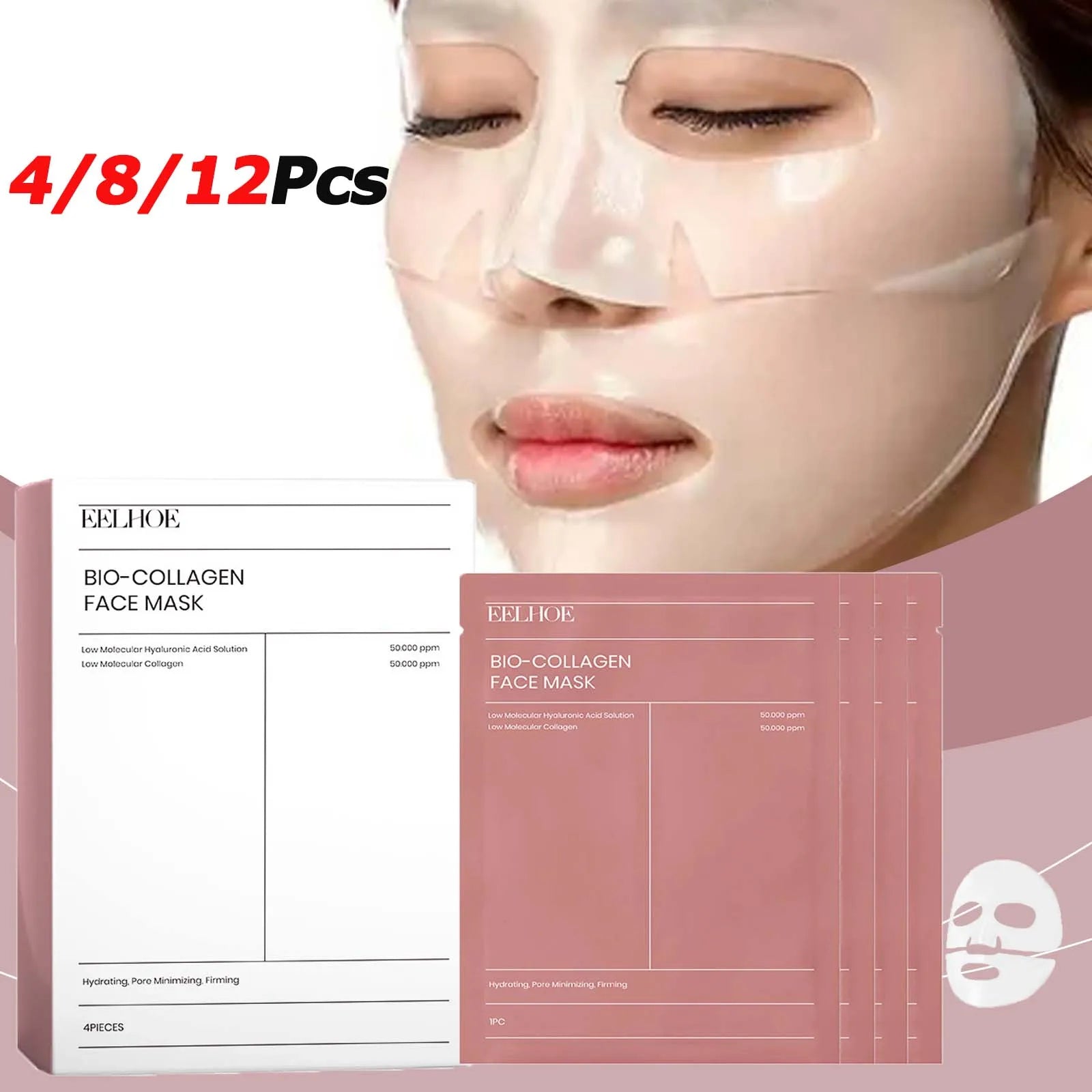 Feuchtigkeitsspendendes Gesichtsmaskenset mit Bio-Kollagen