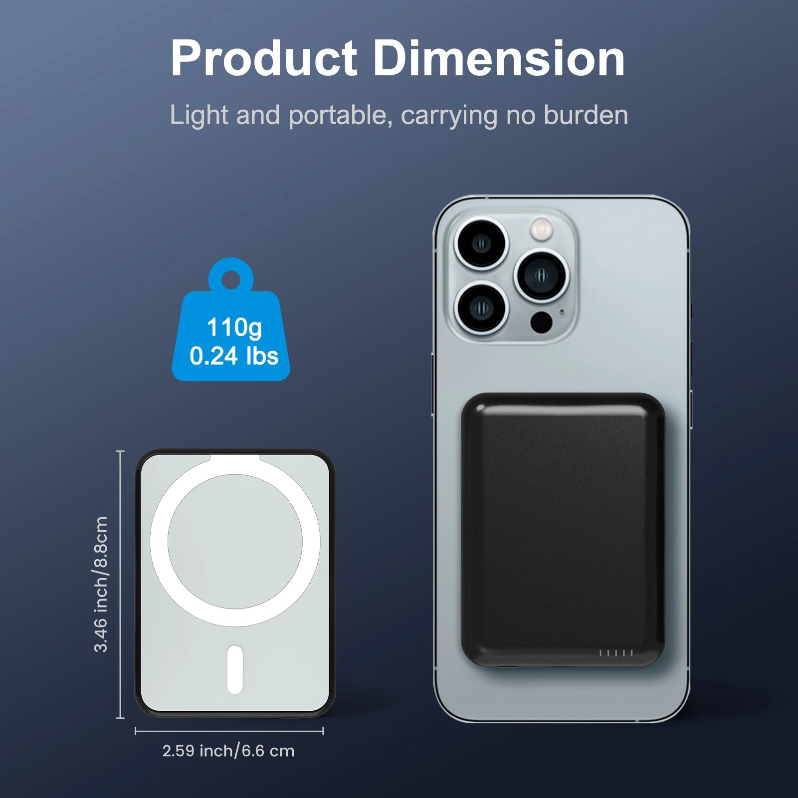 Magnetische kabellose 5000-mAh-Powerbank