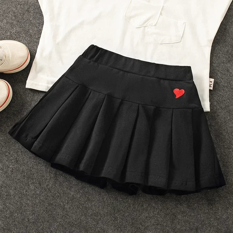 Girls Pleated Culottes with Shorts