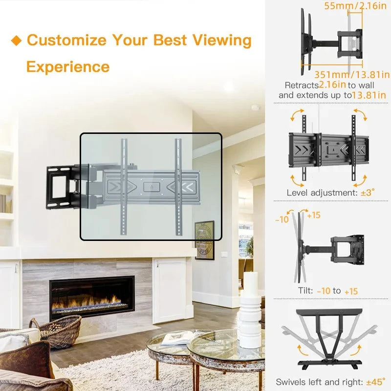 Dual Swivel TV Wall Mount 32-70 Inch