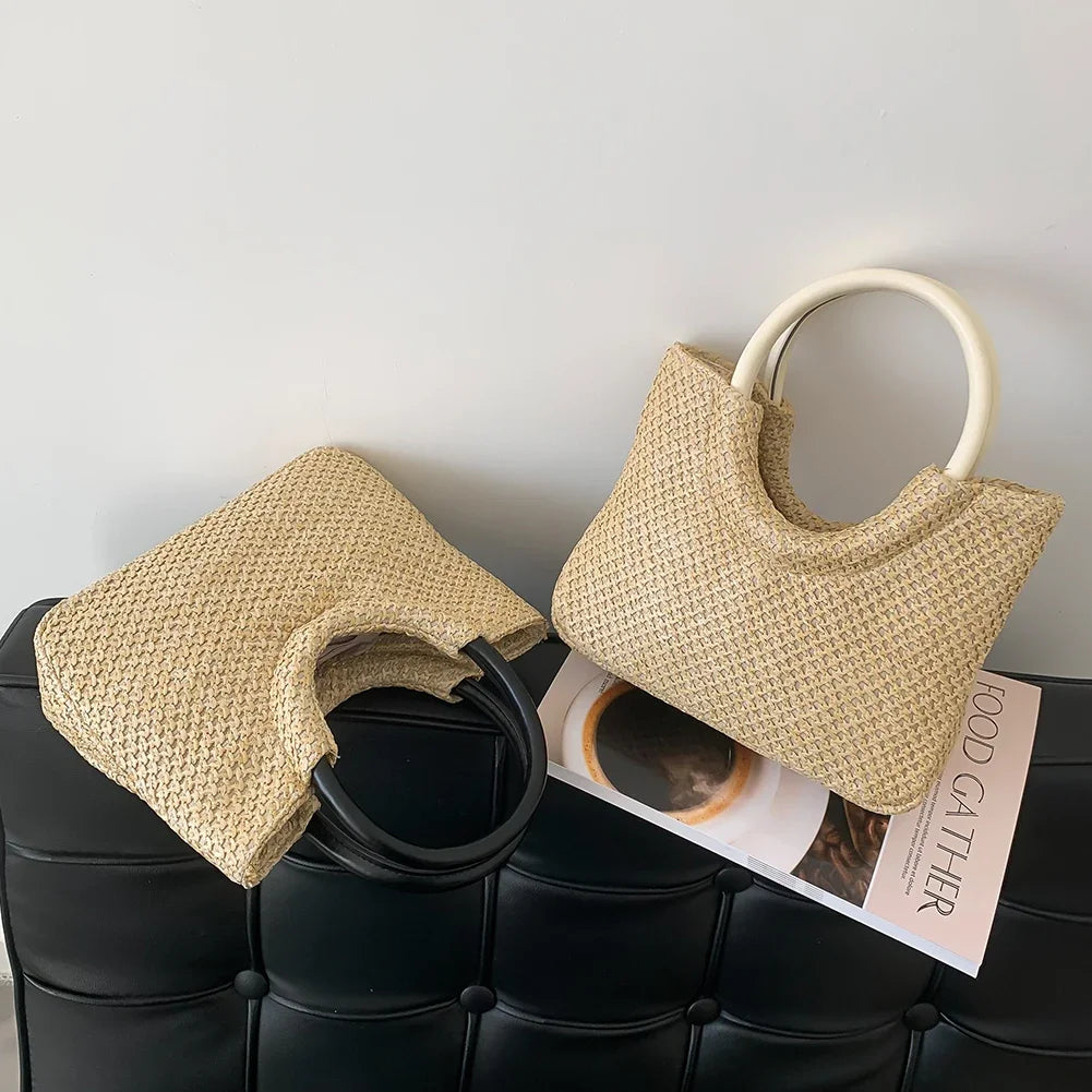 Women’s Large Straw Summer Shopping Bag