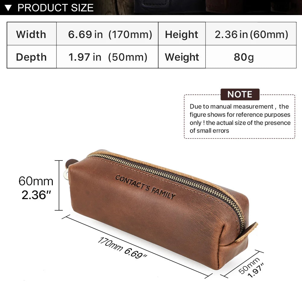 Retro Leather High Capacity Pencil Case
