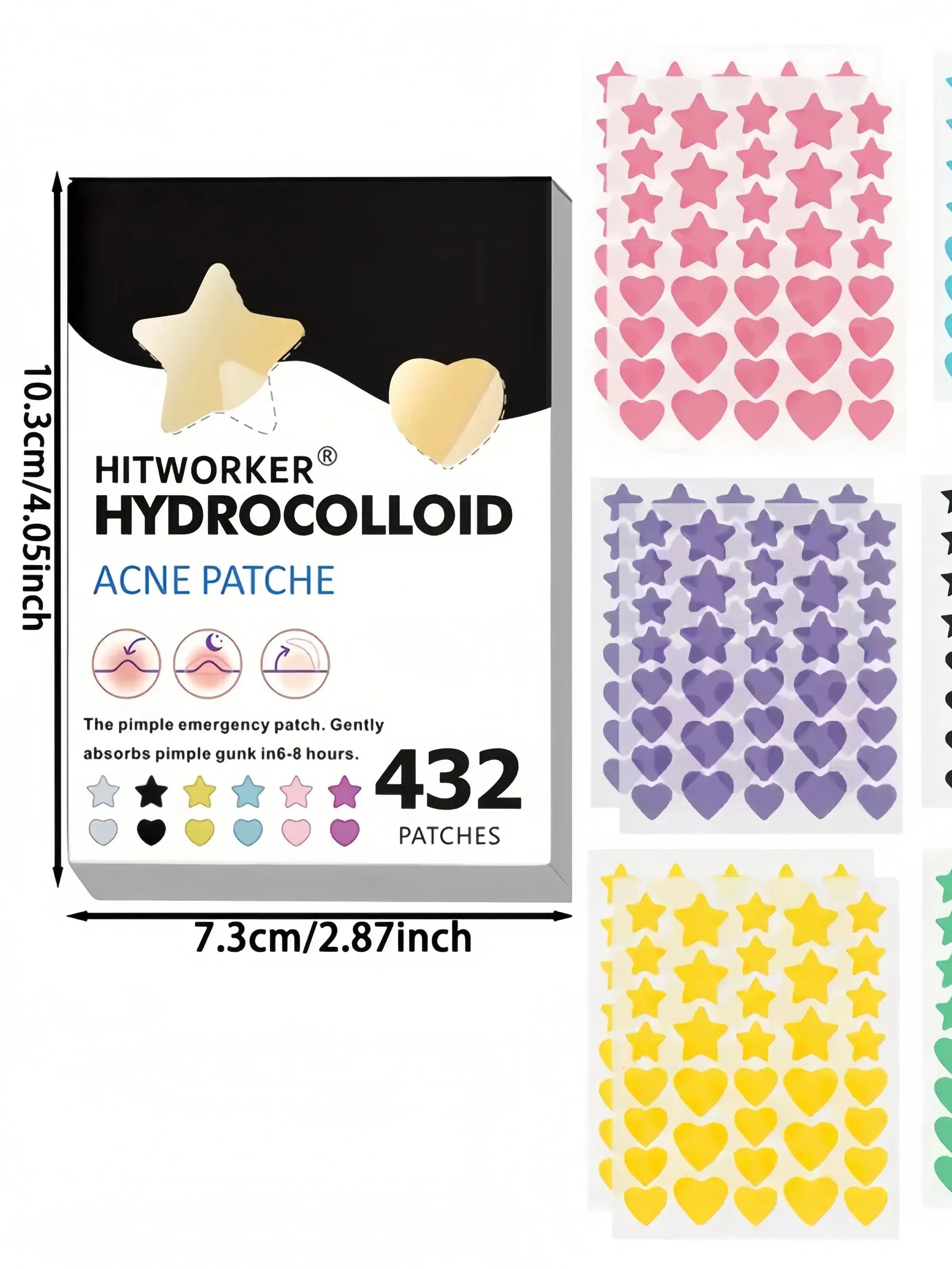 432pcs Colorful Invisible Acne Patches