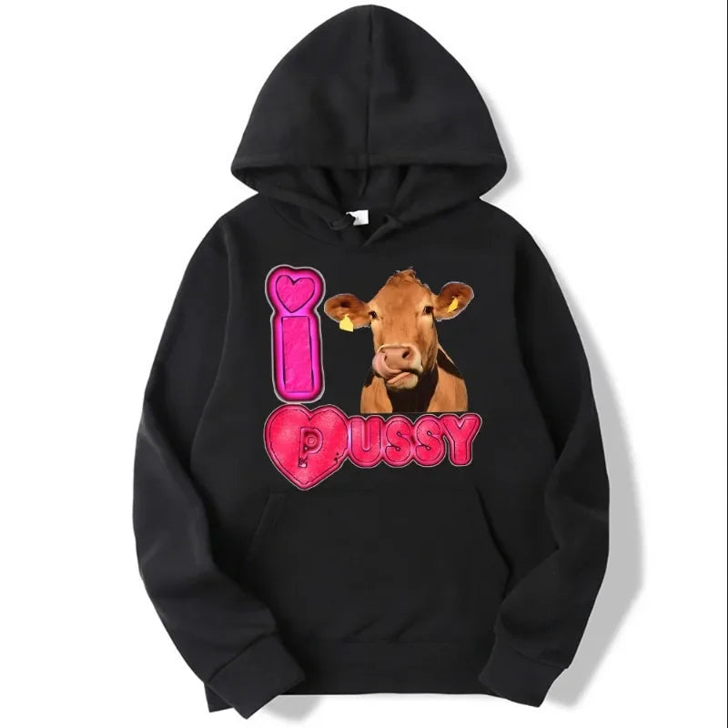 New York Print Loose Fleece Hoodie