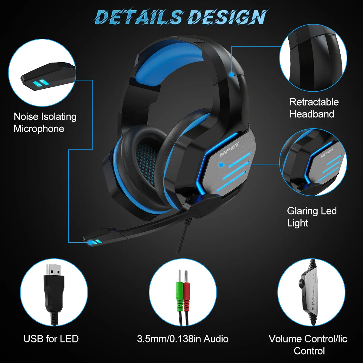 NPET HS10 Wired Gaming Headphones