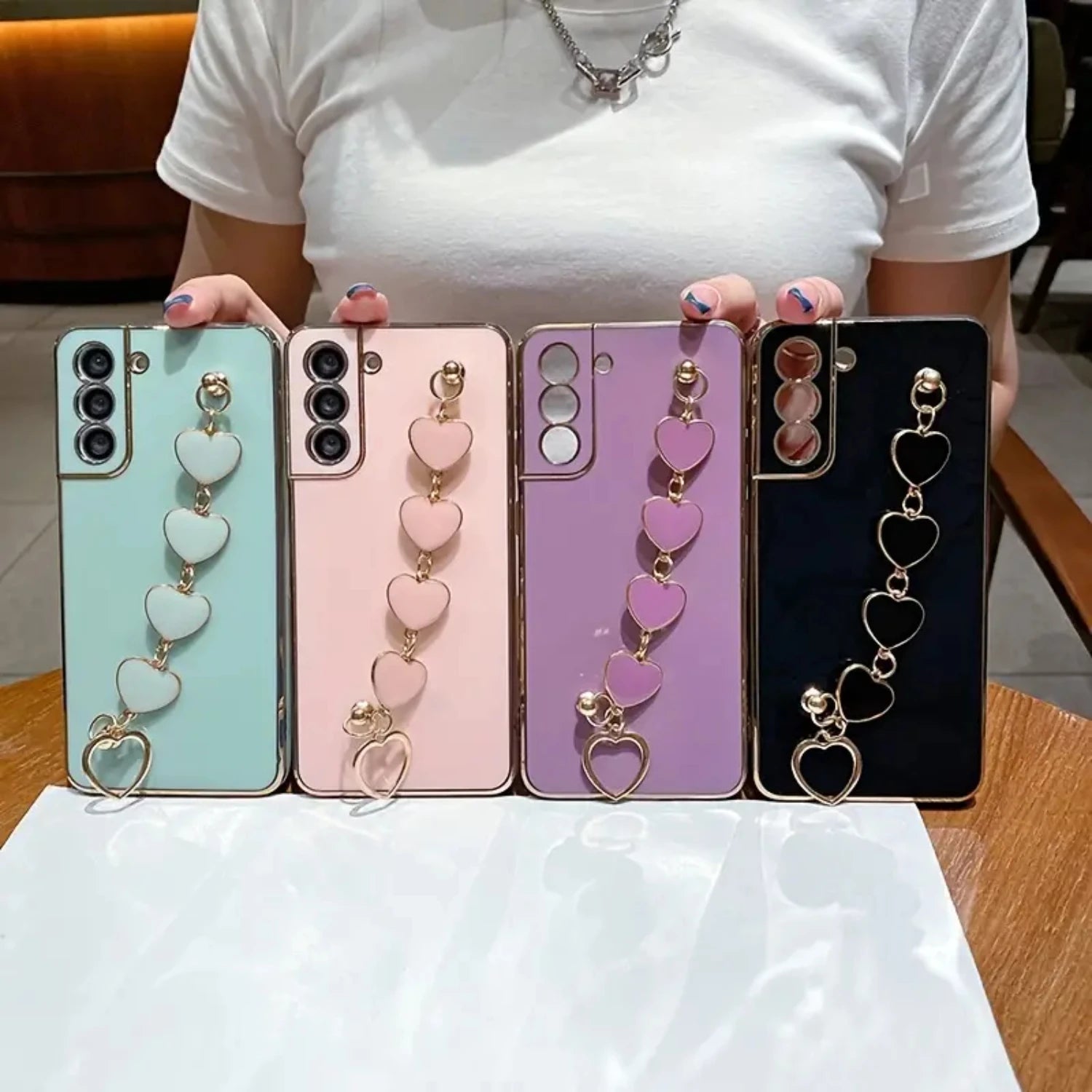 Heart Chain Shockproof Galaxy Case