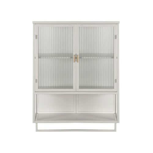 Modern Double Door Wall Cabinet w/ Rails