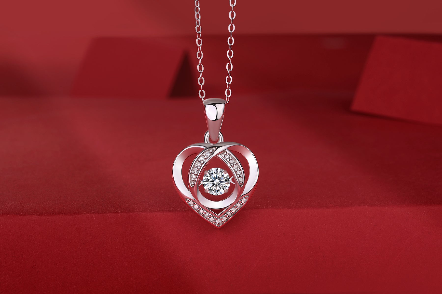 Herz-Anhänger-Set mit Diamanten