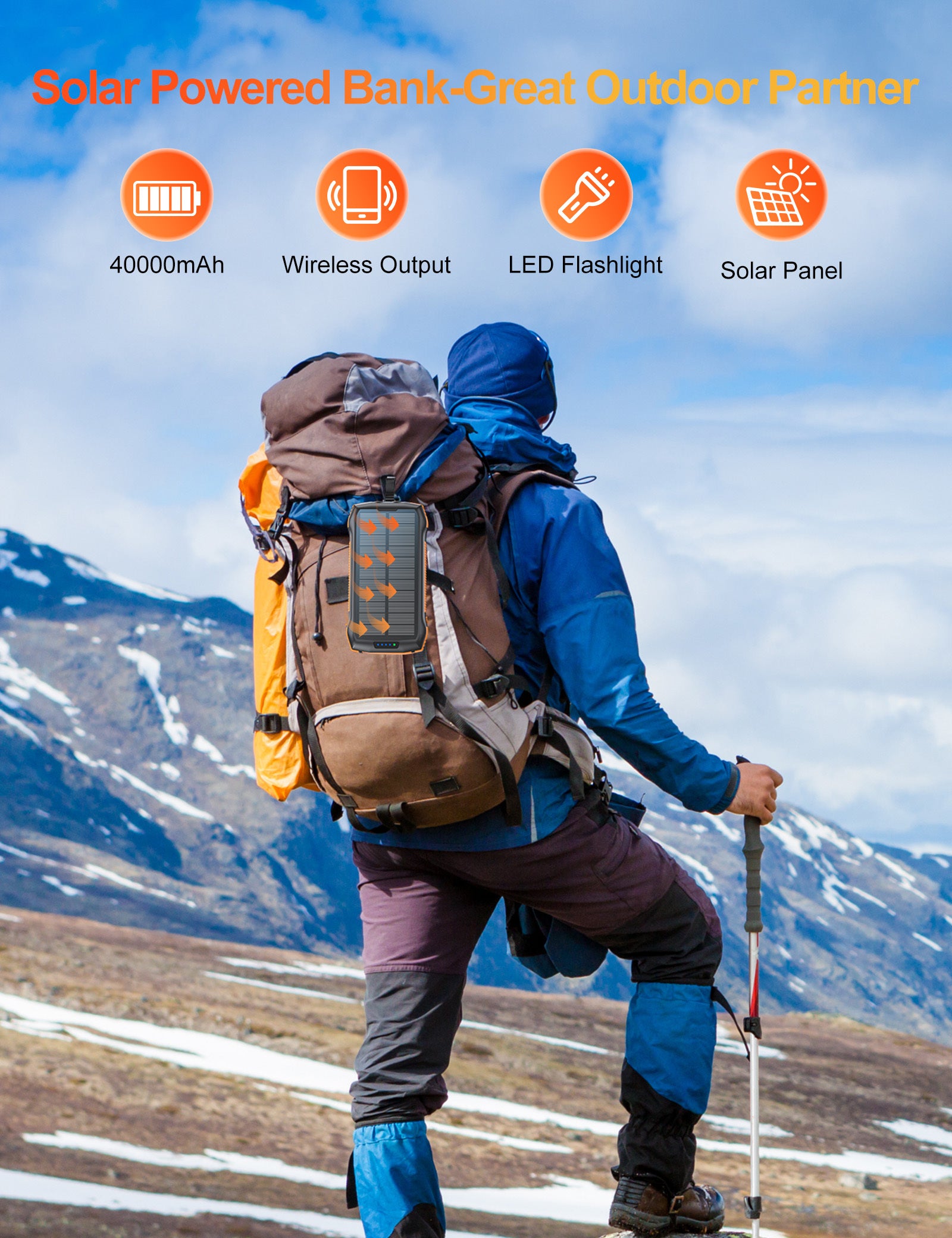 20000mAh Solar Power Bank Kabelloses Ladegerät