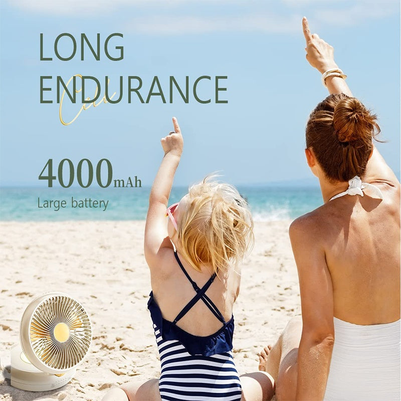 Rechargeable Foldable Table Fan w/ Remote