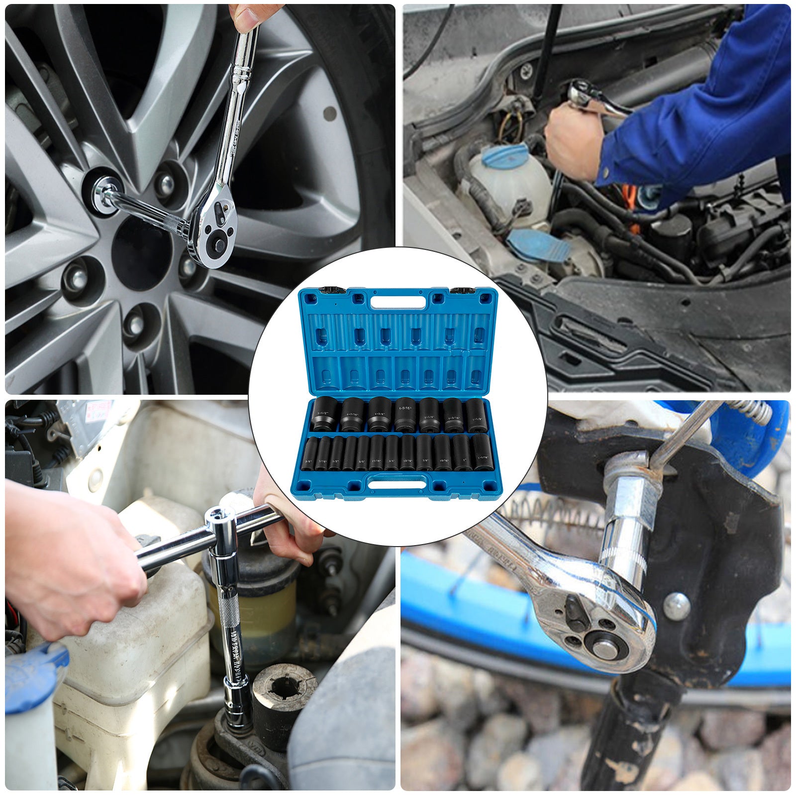 VEVOR 19-Piece Impact Socket Set w/ Cage