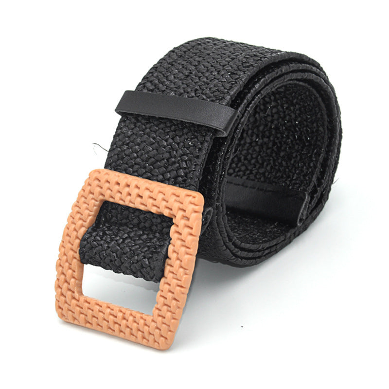 Ceinture large en coton et lin