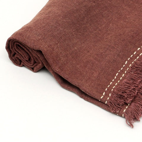 Stonewashed Linen Fringe Throw 52x68