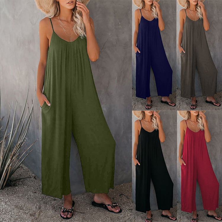 Lockerer ärmelloser Jumpsuit für Damen