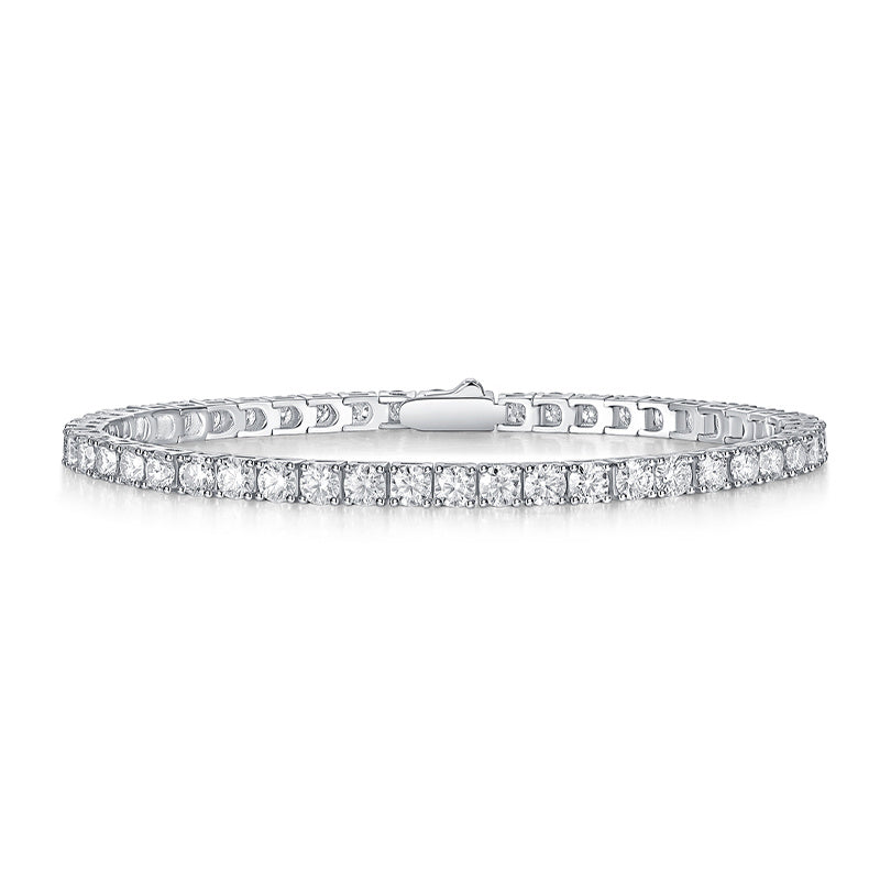 Unique Mosan Diamond Silver Bracelet
