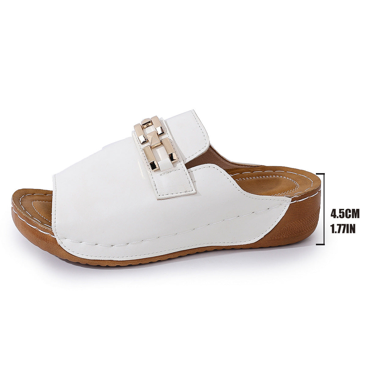 Peep-Toe-Hausschuhe aus Metall in Übergröße