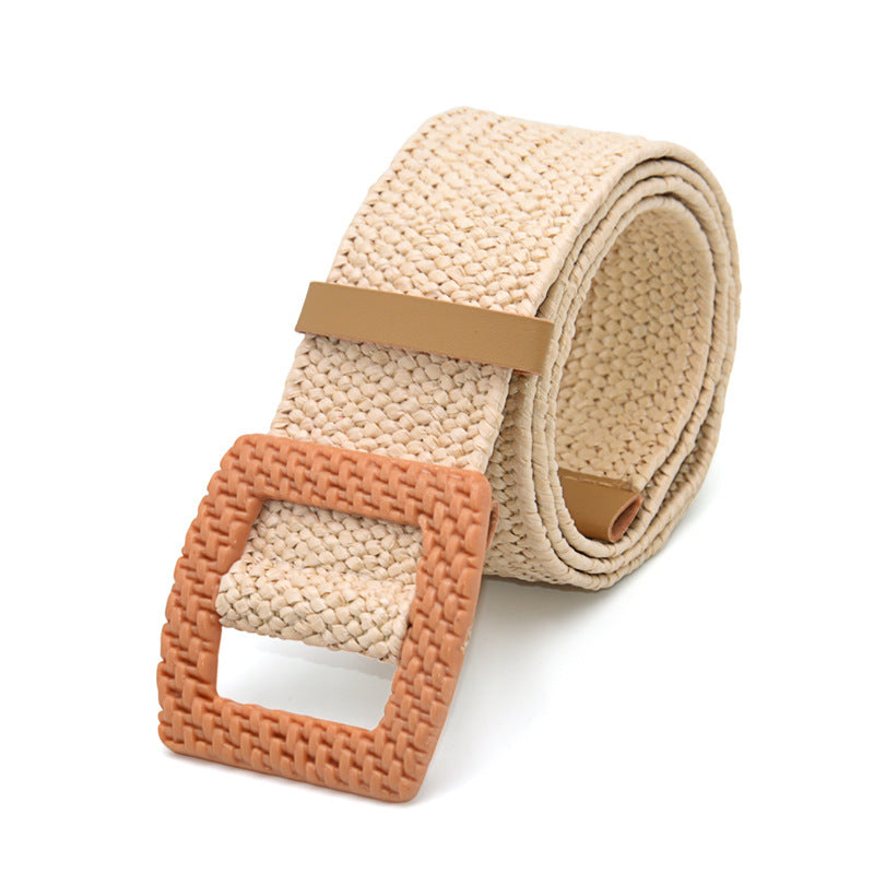 Ceinture large en coton et lin