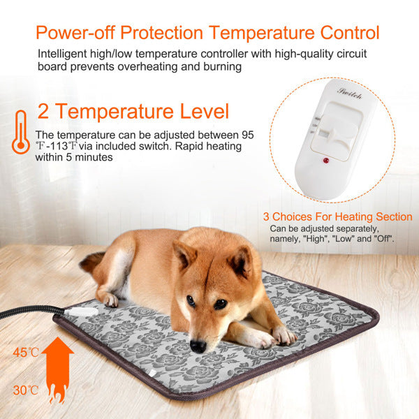Waterproof Pet Heating Pad with Steel Cord