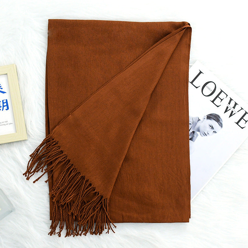 Annual Warm Cashmere Tassel Scarf