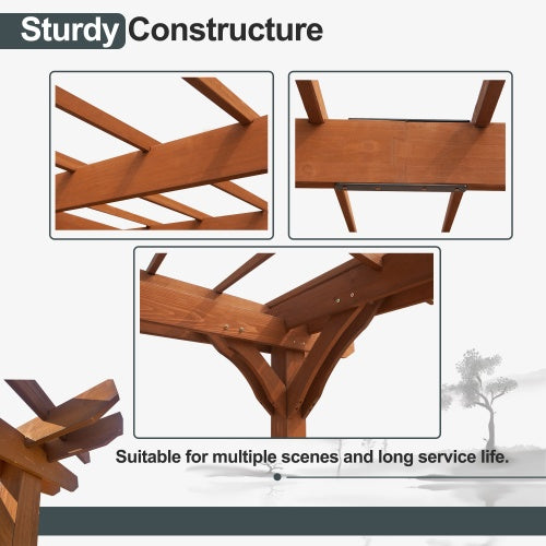 12x16 Holz-Traubenpergola für den Außenbereich