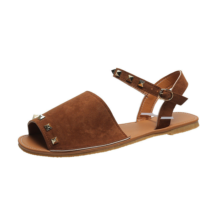 Flat Rivet Fish Mouth Beach Sandals