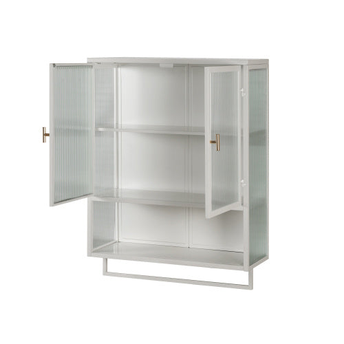 Modern Double Door Wall Cabinet w/ Rails